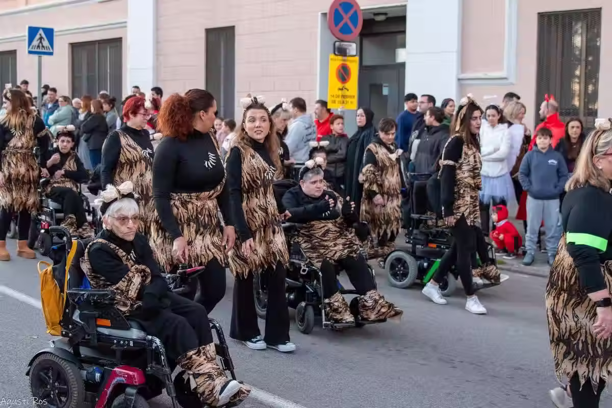 Persona disfrutando de la Rua desde la zona accesible en primera línea
